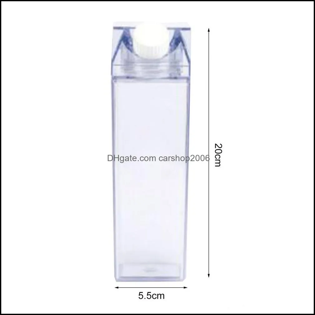 500ml clear milk carton water bottle plastic bpa free strawberry transparent milk box juice cartoon water cup for girls