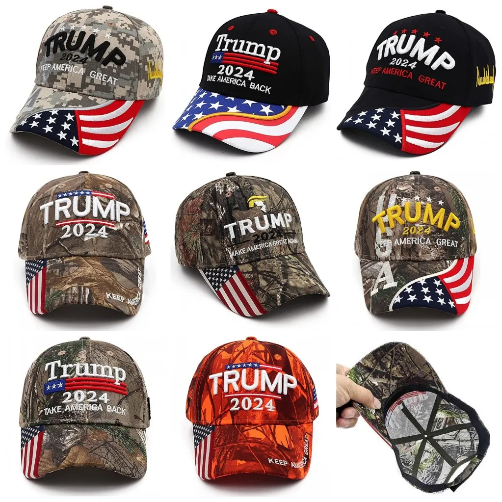 DHL President Donald Trump 2024 Hoed Camouflage Baseball Ball Caps Dames Heren Ontwerpers Snapback Amerikaanse vlag MAGA Anti Biden Zomerzonneklep GC1018A5