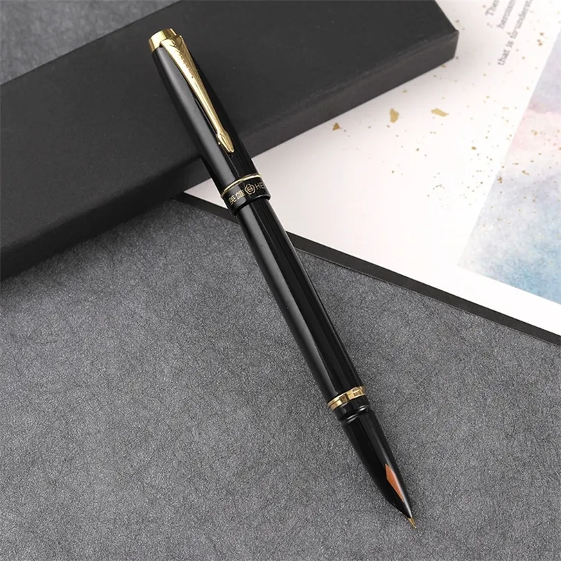 Hero 7025 penne stilografiche in metallo penna stilografica penna inchiostro oro nero regalo T200115