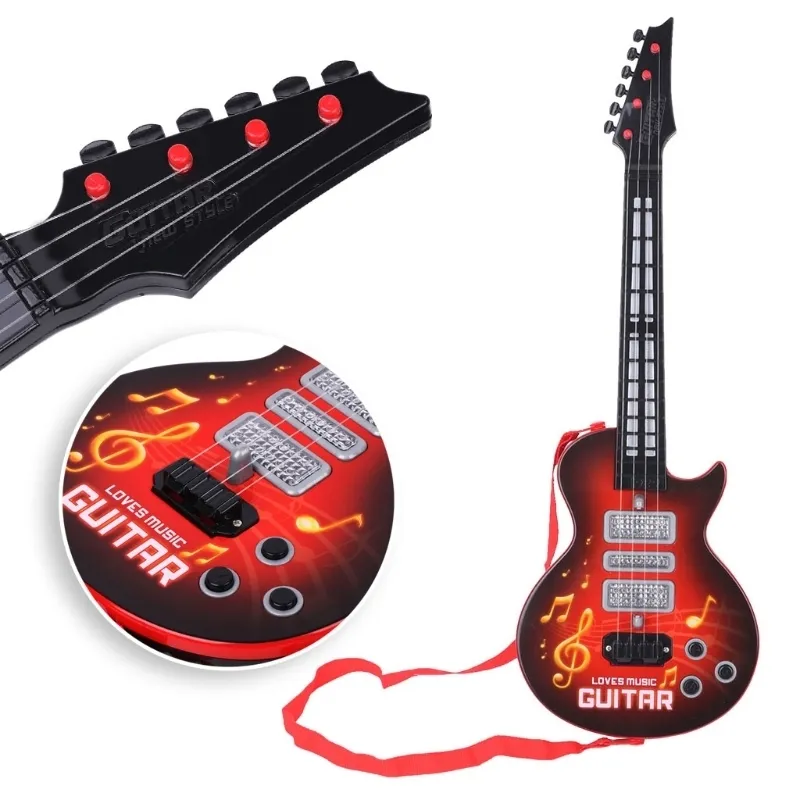 Music Electric Guitar 4 Strings Musical Instrument Educational Toy Kids Toy Gift 220706