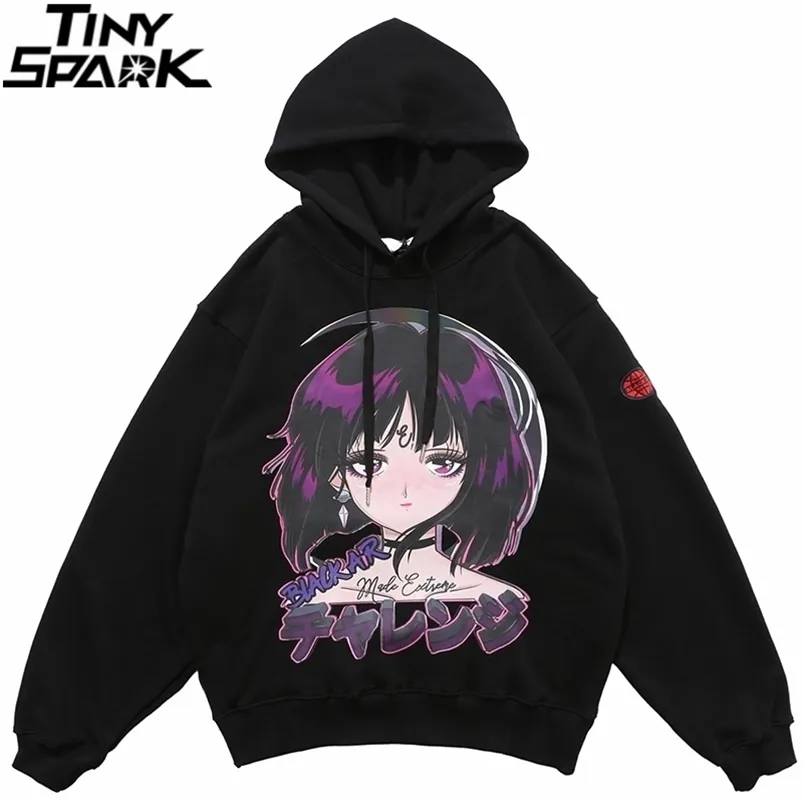 Hip Hop Hoodie Sweatshirt Streetwear Japanische Anime Mädchen Harajuku Hoodie Männer HipHop Japan Cartoon Hoodie Pullover Lose LJ201028