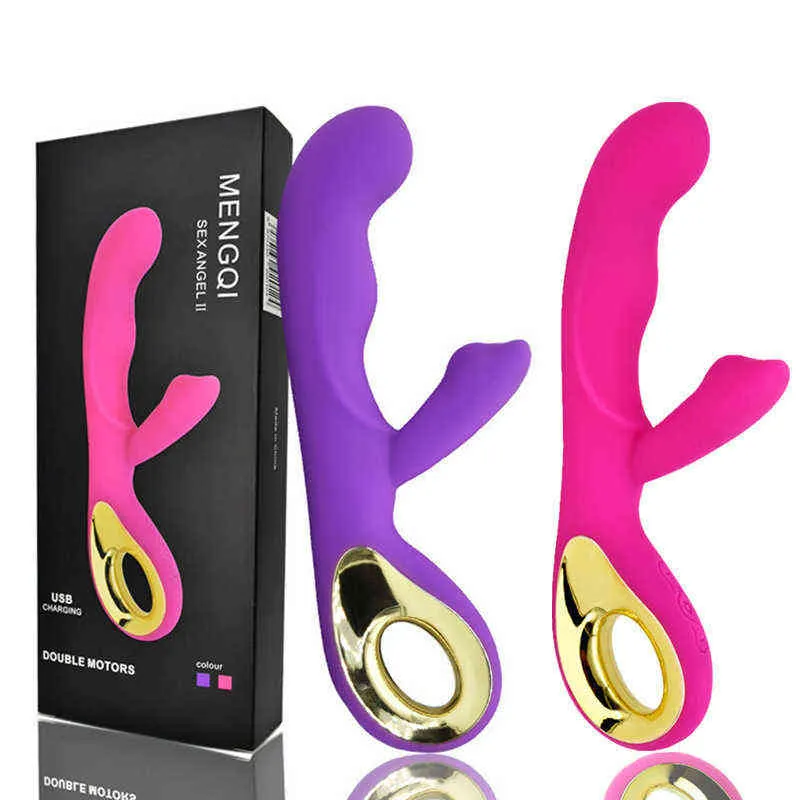 Nxy Vibratoren Inspur Messenger Double Shock Rabbit Vibrator Aufladen des zweiten G-Punkt-Stimulationsmotors für Frauen Fun Products 220610