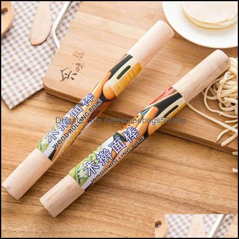 Natural Wooden Rolling Pin Fondant Cake Decoration Kitchen Tool Durable Non Stick Dough Roller High Quality RRA13010