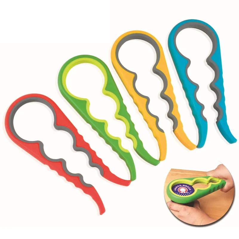 Kunnen dekselschroefopeners anti-slip 4 in 1 kookaccessoires multifunctionele pot opener opener opener keukengadgets draagbaar