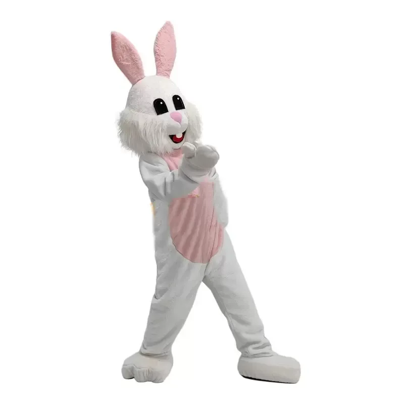 2022 Blanc Lapin Mascotte Costumes De Noël Fantaisie Robe De Fête Personnage De Dessin Animé Tenue Costume Adultes Taille Carnaval De Pâques Publicité Thème Vêtements