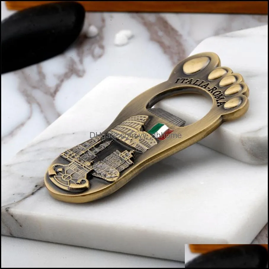 Other Bar Products Metal refrigerator pasted bottle opener Italian big foot souvenir retro crafts creative