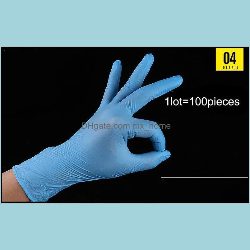 Disposable Cleaning Gloves DHL Shipping Blue Powder-free Nitrile Latex Rubber PVC Gloves Non-slip Kitchen Dishwashing Gloves XD23198