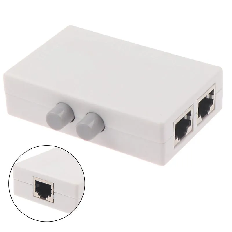 Câbles d'ordinateur connecteurs Mini 2 ports RJ45 RJ-45 commutateur réseau Ethernet boîte commutateur double voie manuel partage adaptateur HUBComputer