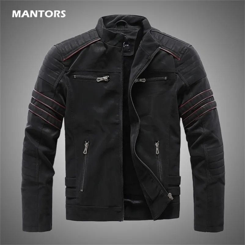 Hommes hiver marque veste en cuir décontracté moto hiver intérieur polaire PU manteau fausse vestes en cuir vêtements pour hommes Streetwear 220801