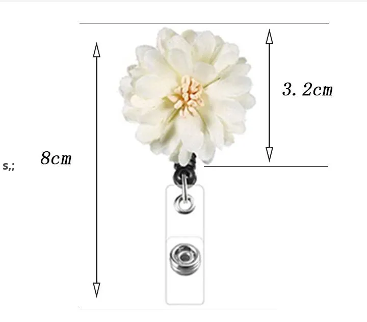 格納式フラワーバッジリールストラップIDカードファイルバッジホルダースキーパス多目的キーチェーンメタルアンチロストクリップスクールオフィスRRE13451
