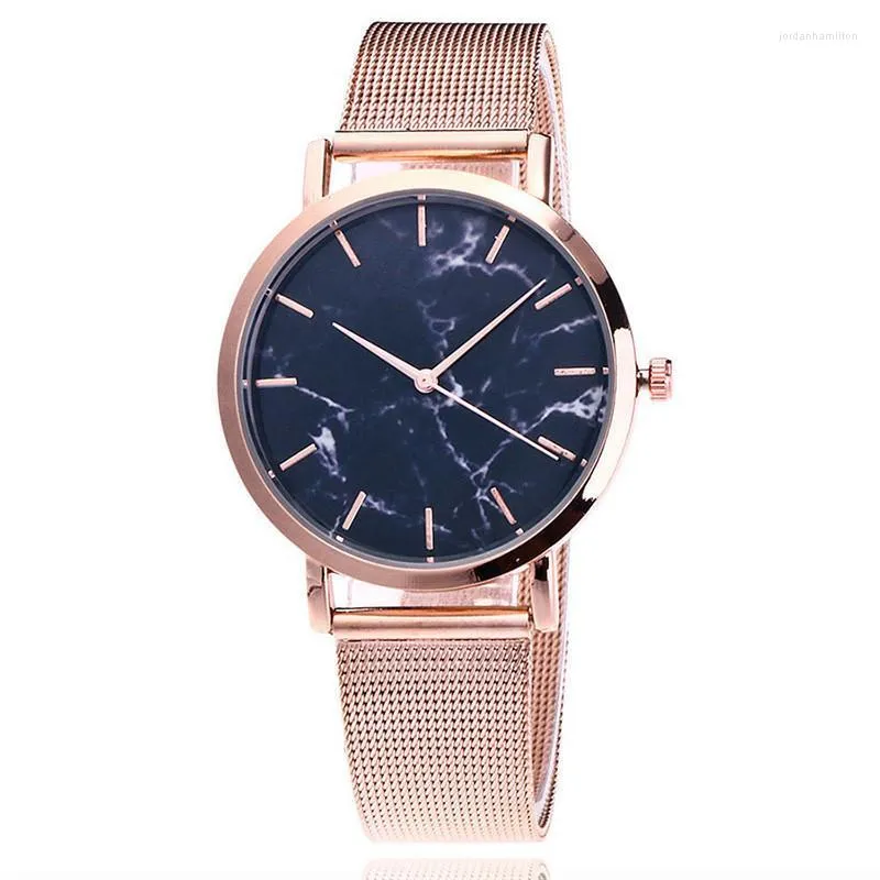 Vente montre femme Quartz acier inoxydable marbre motif Simple affaires mode robe cadeau Relogio Feminino montres-bracelets