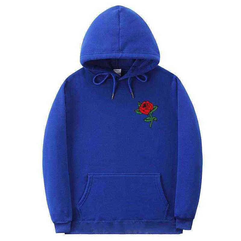 Hip Hop Hoodies Sweatshirt Fashion Rose Flower Print Winter Hoody Streetwear Casual Pullover Male Female Sudaderas Quality Tops (2)