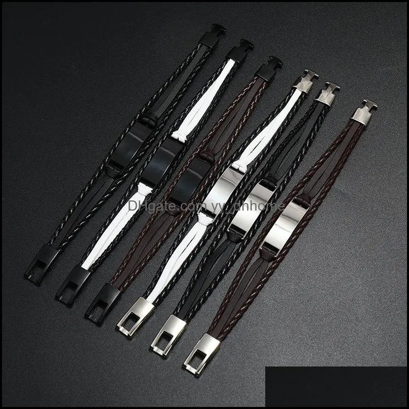 2021 new style hand-woven multi-layer chain bracelets combination accessory men`s leather bracelet fashion man jewelry wholesale