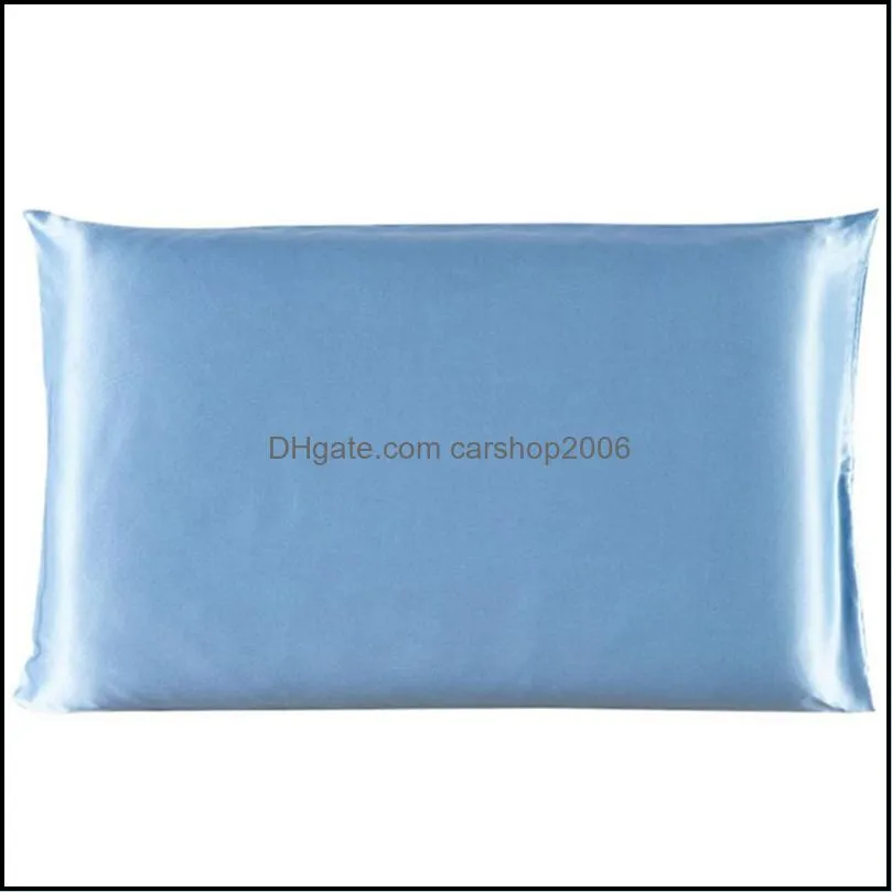 20*26inch silk satin pillowcase solid color pillows cover luxury bedding smooth pillow case for bed throw wll478