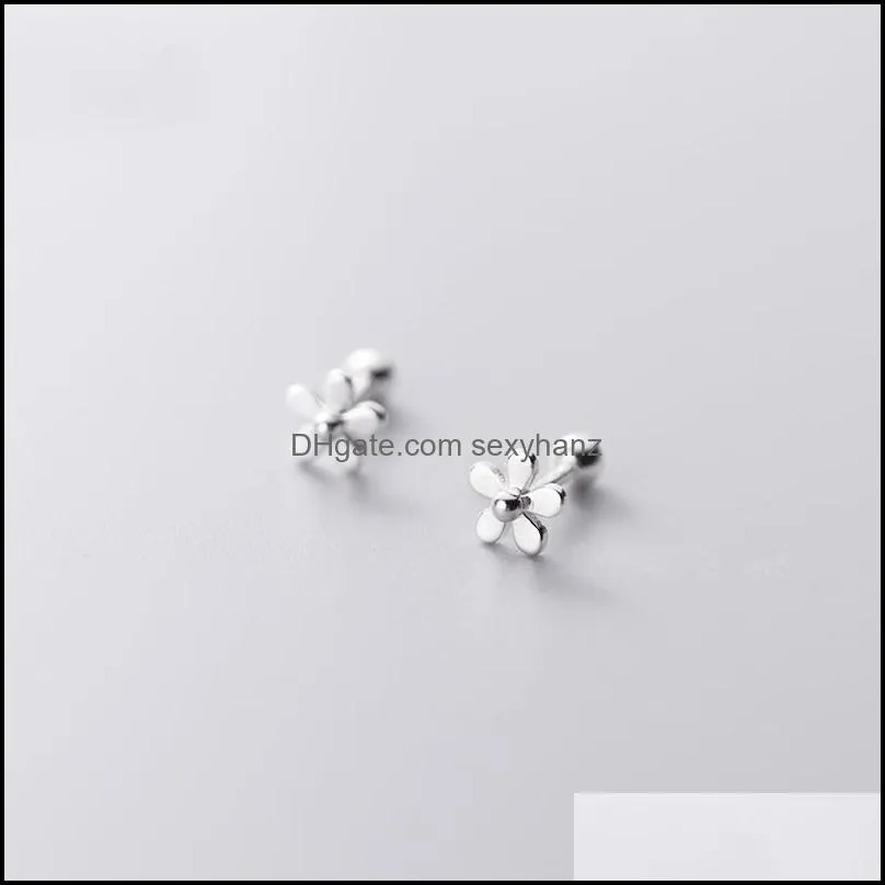 La Monada Flower Earrings Studs 925 Sterling Silver Fine Jewelry Minimalist Beautiful Earring For Women Silver 925 Korean 387 B3