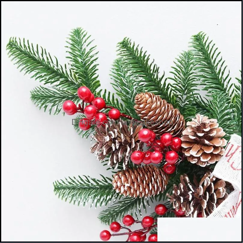 christmas decorations wall hanging wreath artificial flower rattan horn pvc fashion home xmas decoration door ornaments red