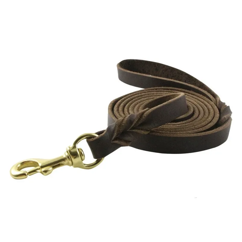 HSWLL Laisse de chien en cuir de vachette tressé pour petits chiens de taille moyenne Marche Courir Entraînement Cuir durable LJ201109