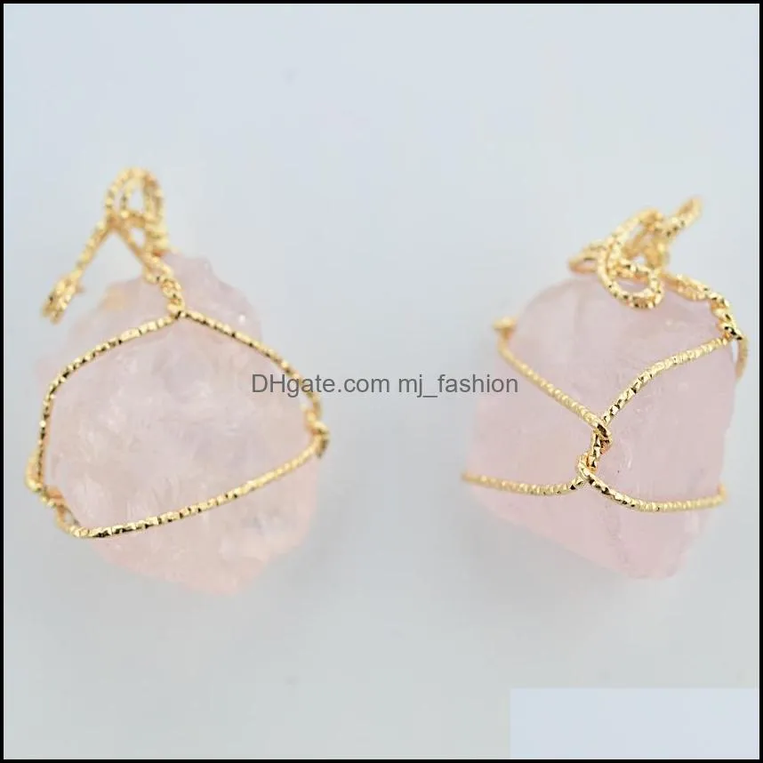 pretty nature stone pendants amethyst rose quartz white crystal lemon crystal fluorite charms stone for necklace