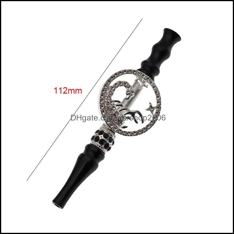 NEW12 Constellation Diamond Pipe Portable Straight Cigarette Holder Household Smoking Accessories 112MM RRA10714
