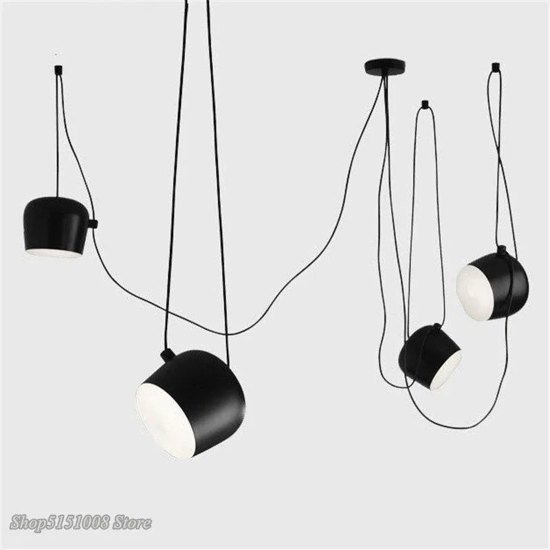 Подвесные лампы скандинавские креативность DIY паук белый черный барабан свет