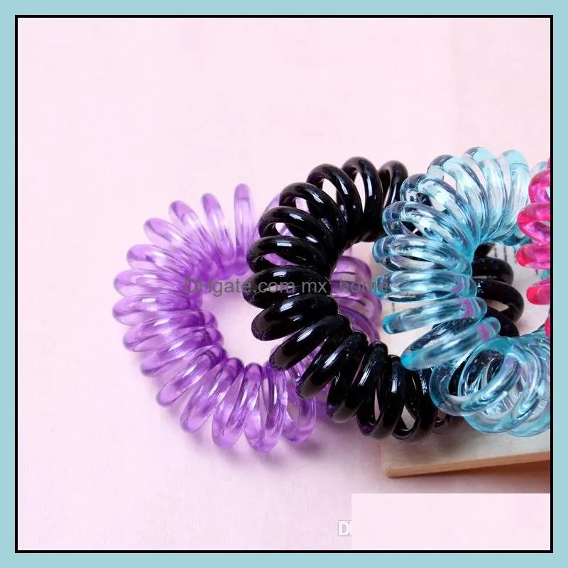 Small Size Baby Girl Coil Hair Tie Telephone Wire Coil Elastic Hair Band Children Toddler Hairband Ponytail Holder Hair Accessories