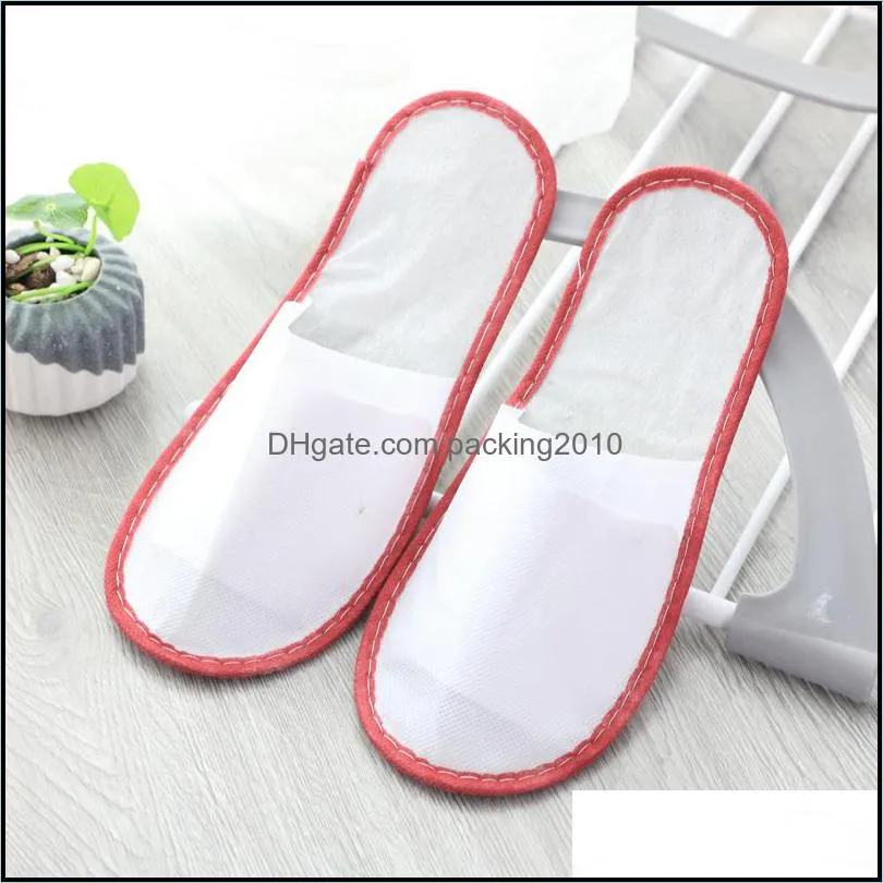 portable disposable slippers hotel guest room disposable supplies fleece/non-woven fabric beauty salon disposable slippers vtky2248