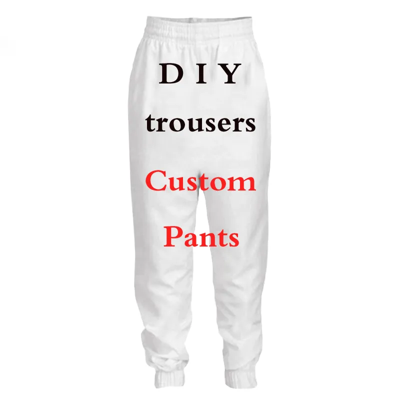 Tessffel 3dprint diy aangepaste ontwerp mannen vrouwen broek casual joggers broek drop groothandelaren voor verzender 220706