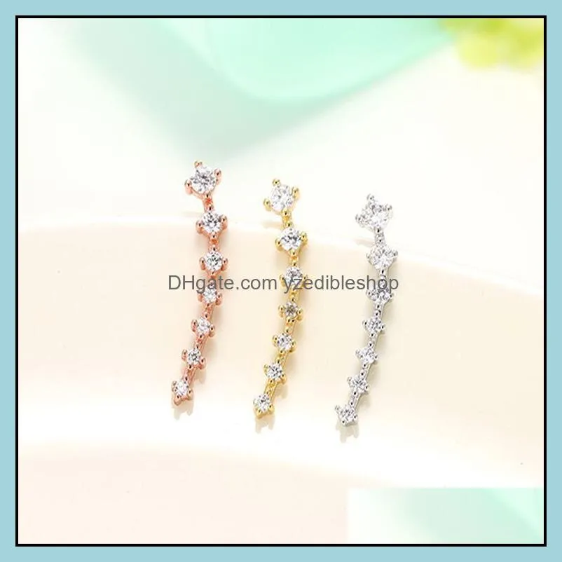 2022 Super Shiny Zircon Silver Gold Ear Cuff Hook Clip Earrings for Women Jewelry Wholesale Gift Ears row