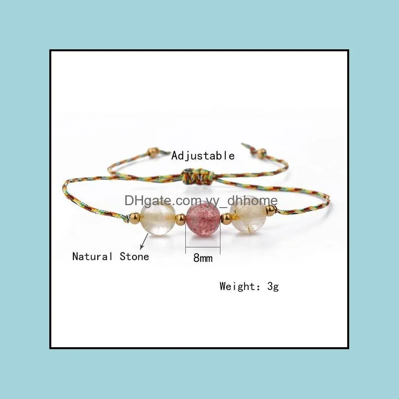 Handmade Lucky Red Rope String Bracelet Natural Stone Bead Moonstone Bracelet for Women Friendship Gift Jewelry