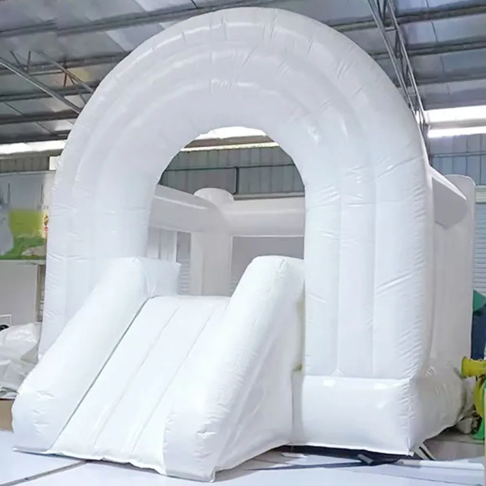 Kids Commercial White Bounce house Wedding Inflatable Rainbow Bouncy Castle Pastel Bouncing Jumper Games For Birthday parties