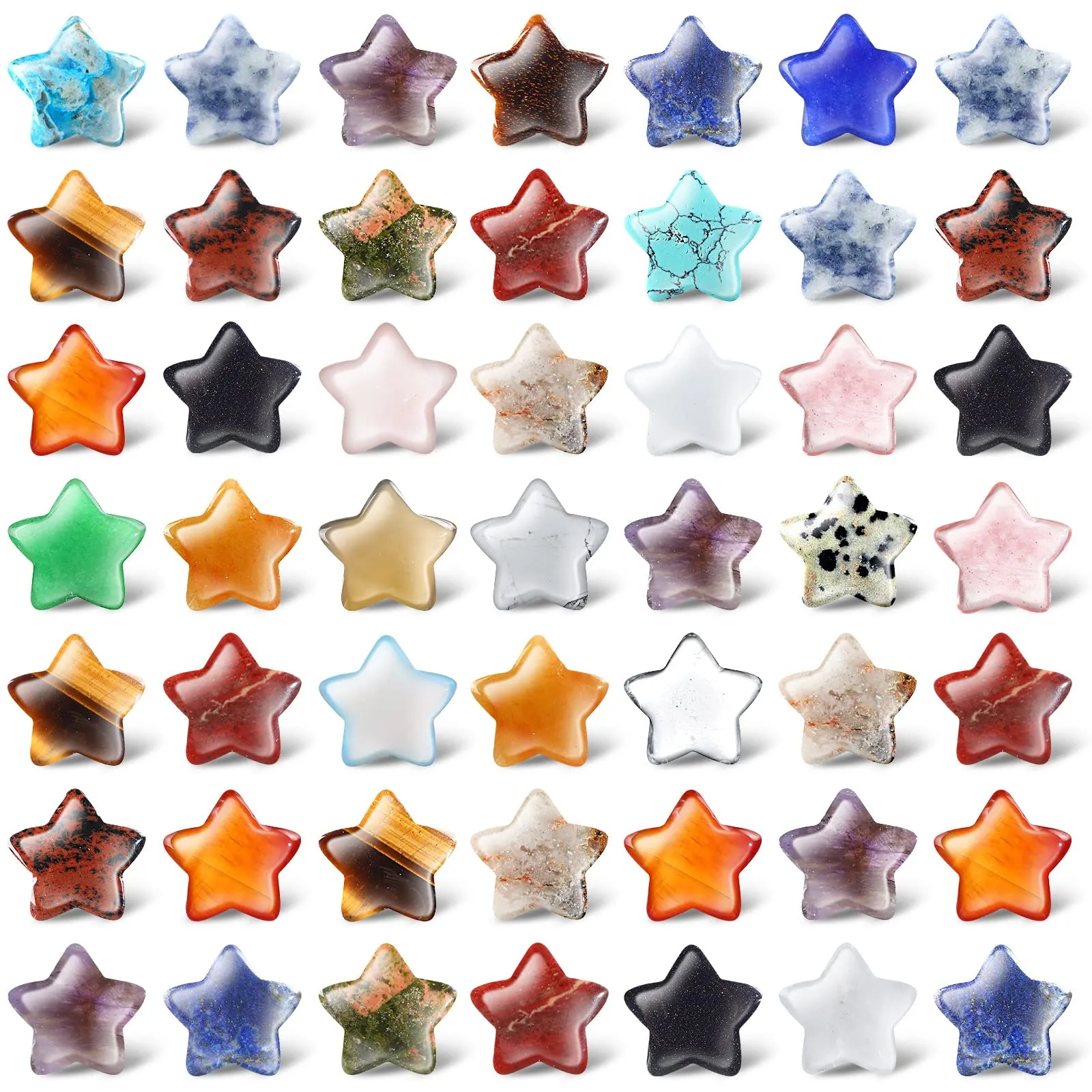 Colares pendentes Crystal Crystal Bk, em forma de estrela, Mini Gemis de bolso variado de 0,8 polegada Gemitores de bolso para meditar joias diy amnre
