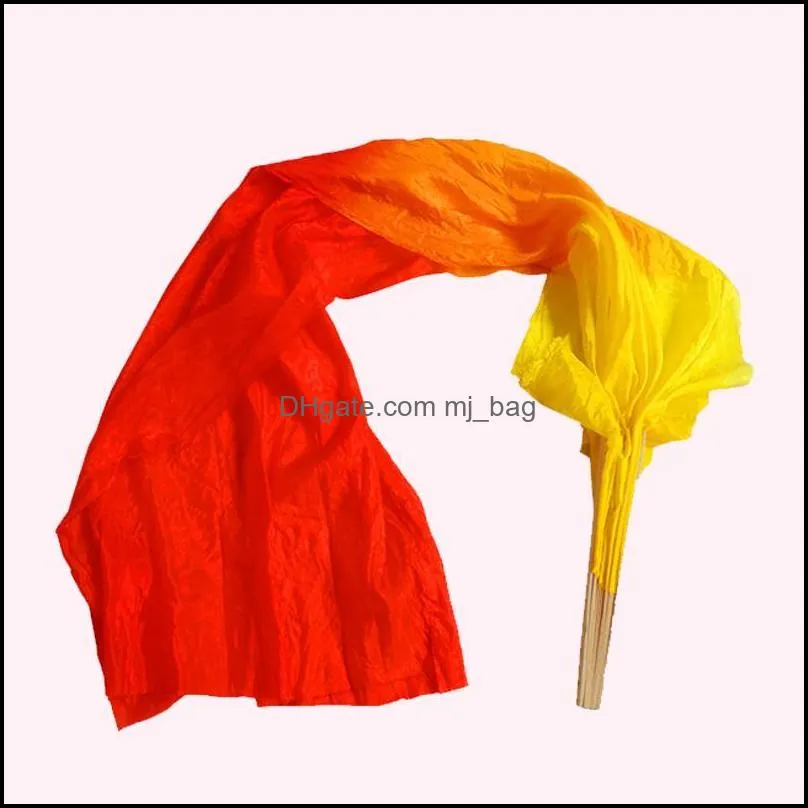 Other Home Decor Colorful Hand Made Lengthening Silk Fans Dance Fan Party Foldable Handheld Bamboo Decoration Crafts