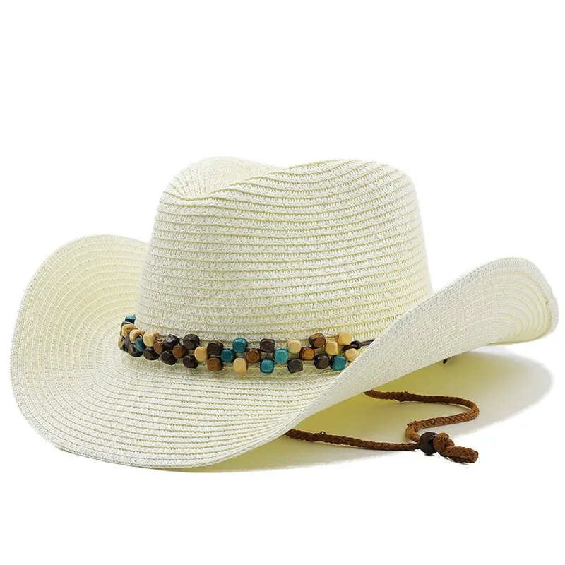 Western Cowboy Hat Natural Straw Cap For Men Summer Hollow Beach Cowgirl Sun Hat Sombrero Hombre Lifeguard Hats