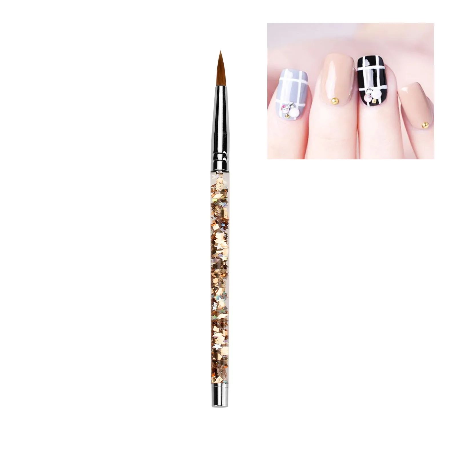 N. 10 Pennello per pittura con pennelli per intaglio in cristallo per nail art 1 pz