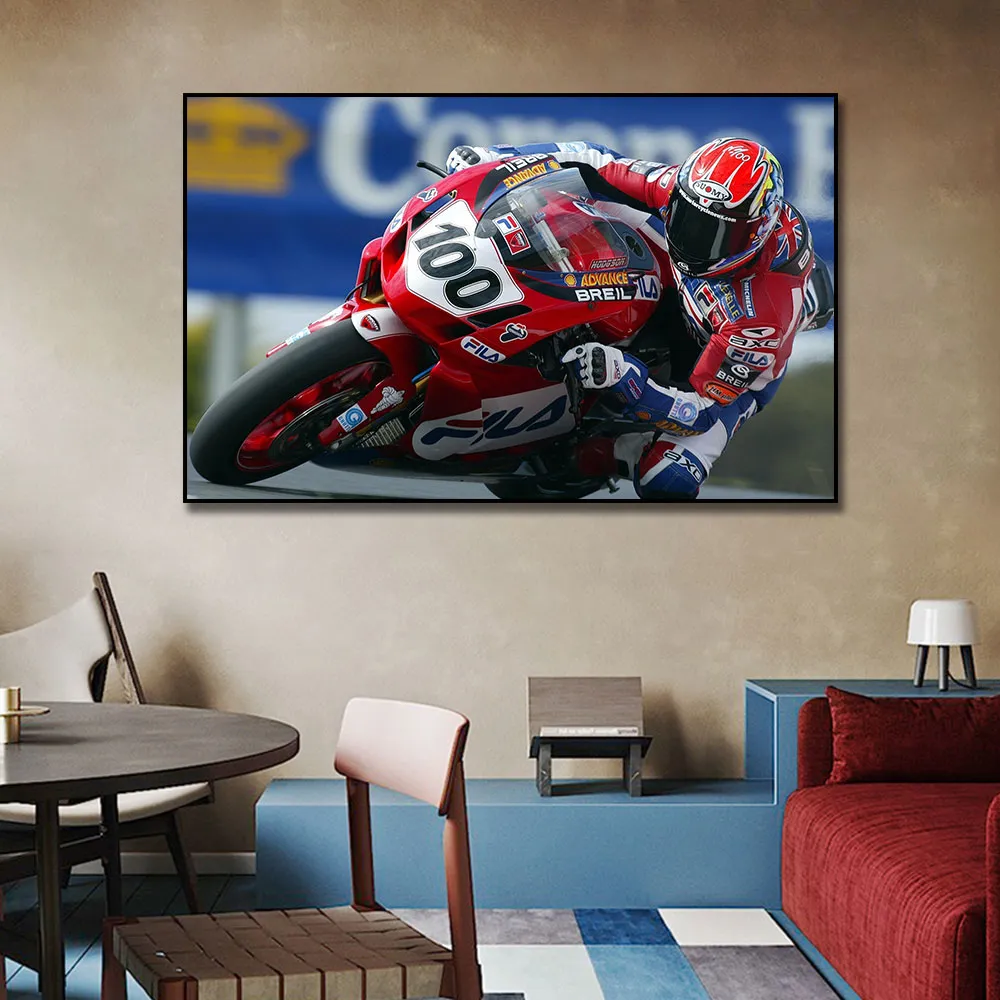 Red Sport Racing Motor Plakat Malowanie nadruku na płótnie Nordic Wall Art Picture for Living Noom Dekora