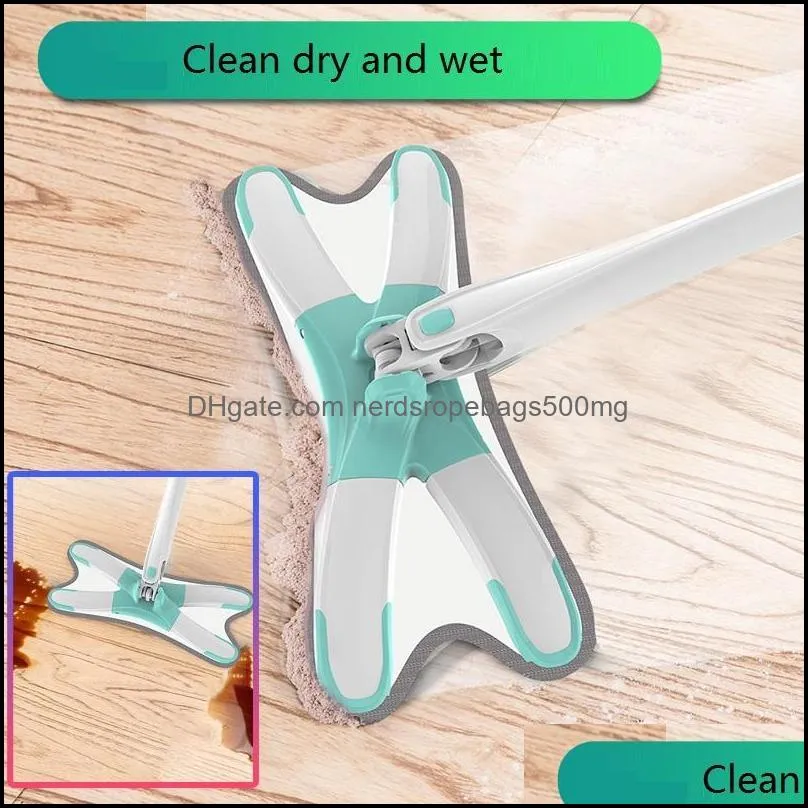 NEWX-type Floor Mop 360 Degree Home Cleaning Tool with Reusable Microfiber Pads for Wood Ceramic Tiles sea shipping RRB13157