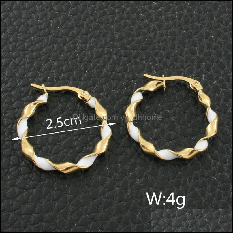 Est Fashion Stainless Steel Jewelry Simple Round Hoop Earrings Personality For Woman Bijoux Femmes Joyas Mujer Store EFGZBMAE & Huggie