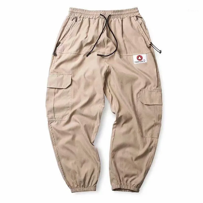 Mens Cool Pants Pocket Loose Men HipHop Solid Joggers Trousers