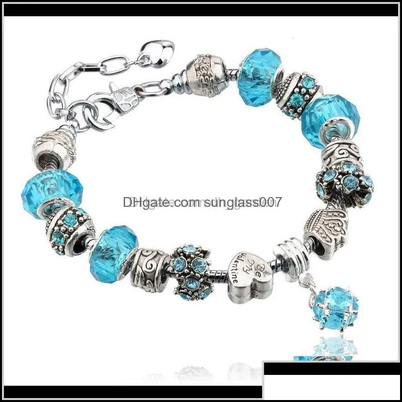 jewelry 11 colors fashion 925 sterling sier daisies murano glass&crystal european beads fits charm style bracelets drop delivery 2021