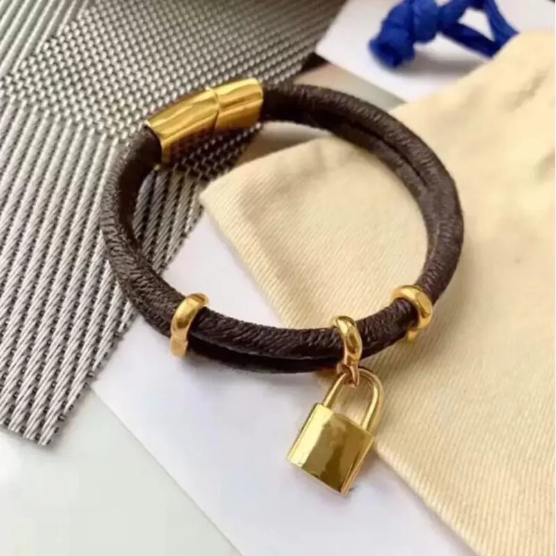 Designer Leather Bracelet For Mens Women Brand Luxury Jewelry Gold