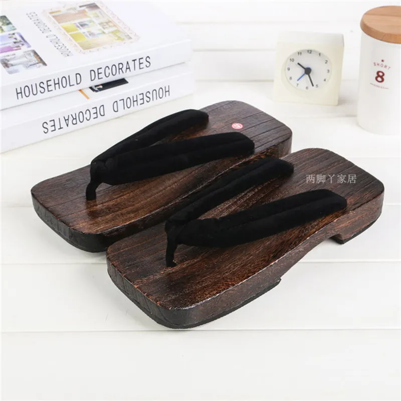 Mazefeng Unisex Shoes Print Wood Geta Sandals Mens Chinese geta clogsクラシック木製スリッパメンズフリップフロップ日本語詰まりY200107