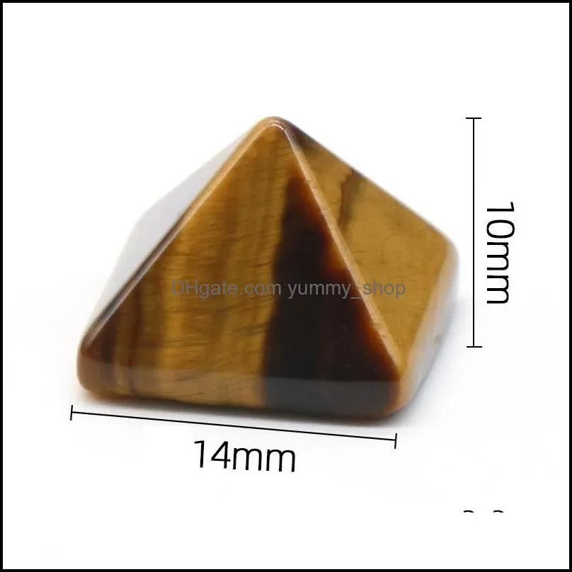 natural crystal stone 14mm pyramid face jewelry acc mineral statue crystal ornament home decoration