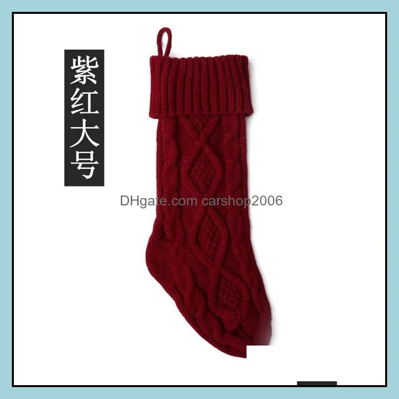 knitted christmas stockings decoration christmas gift bag fireplace decoration santa elk socks xmas lovely gift bag