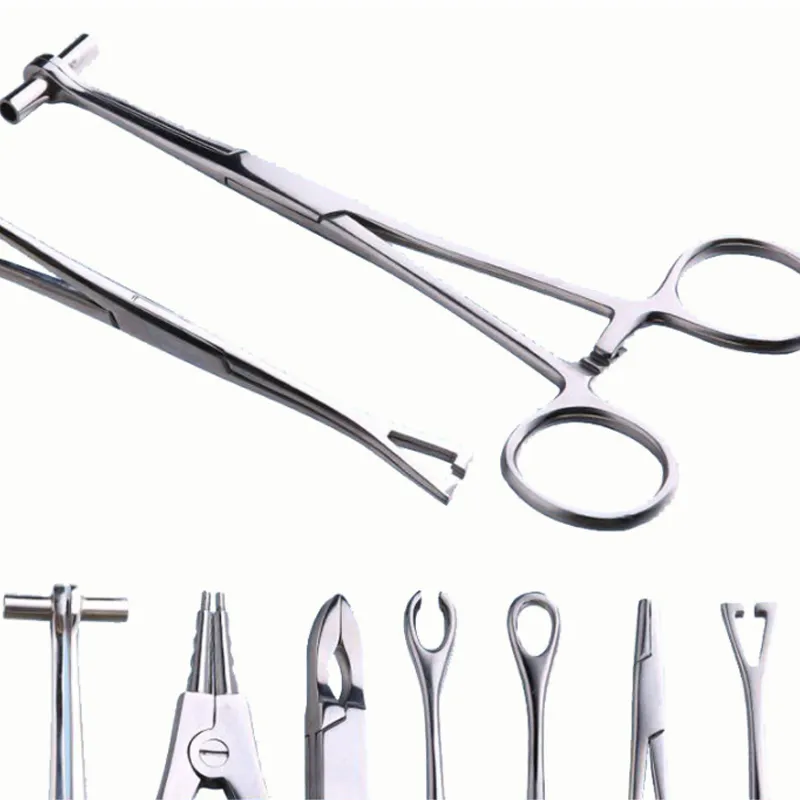 1PC Body Piercing Tool Needle, Pipe Clamp, Forceps, Plier Lip Belly Septum  Surgical Stainless Steel Piercing Tools
