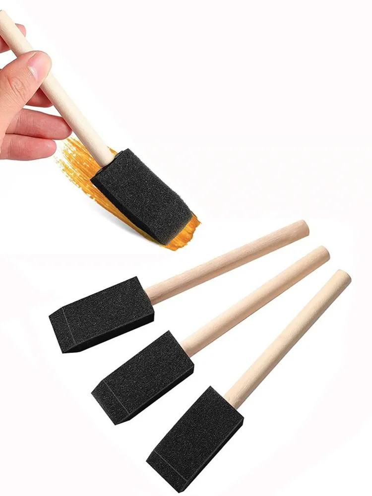 Sponge Foam Paint Brushes For Acrylic Staining Varnishes DIY Craft