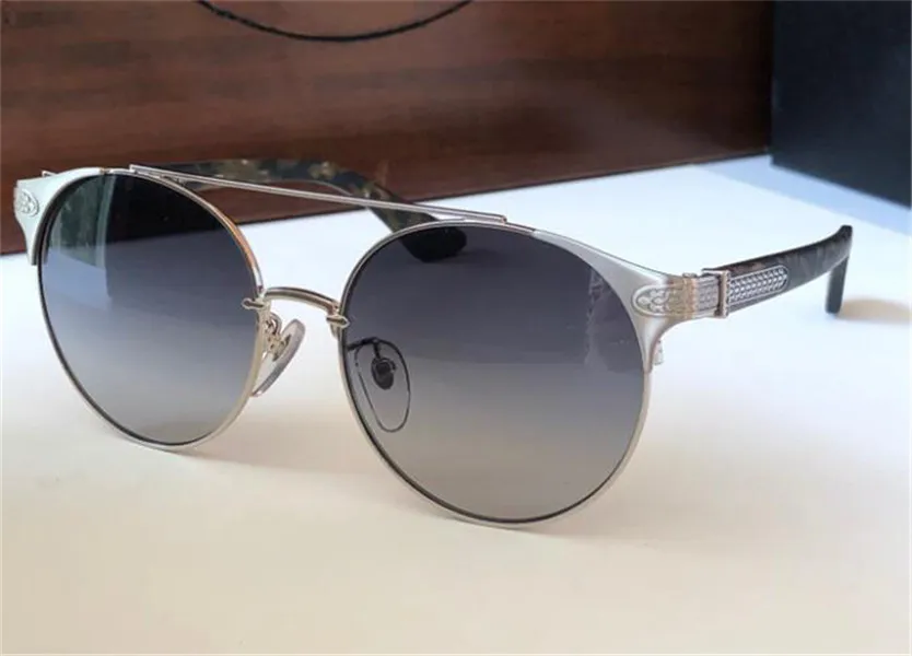 Gafas de sol de diseño de moda vintage PORNNOISSEU marco de metal ojo de gato lente redonda estilo retro gafas protectoras uv400 versátiles para exteriores con caja