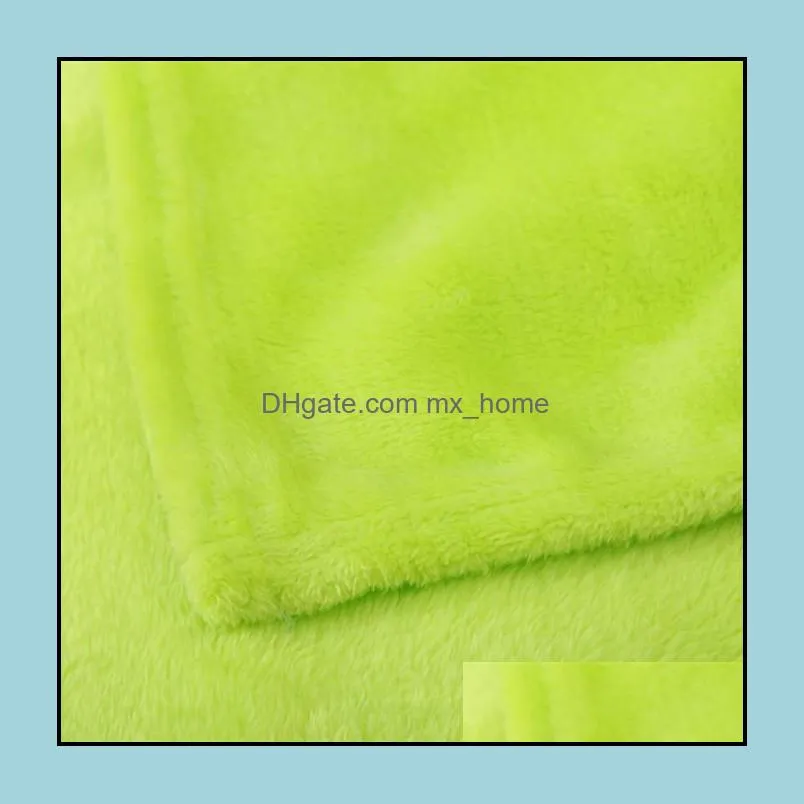 Warm Flannel Fleece Blankets Soft Solid Blankets Solid Bedspread Plush Winter Summer Throw Blanket for Bed Sofa DH0426