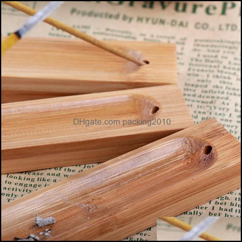 Incense Sticks Holder Bamboo Natural Plain Wood Incense Stick Ash Catcher Burner Holder Wooden Incense Sticks Holder Home Decoration