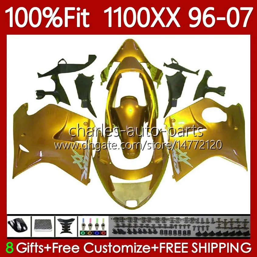 Glans Golden Injection Form Body för Honda Blackbird CBR1100 CBR 1100 XX CC 1100XX 96-07 114NO.48 CBR1100XX 1996 1997 1998 1999 2000 2001 1100CC 02 03 04 05 06 07 FAIRING