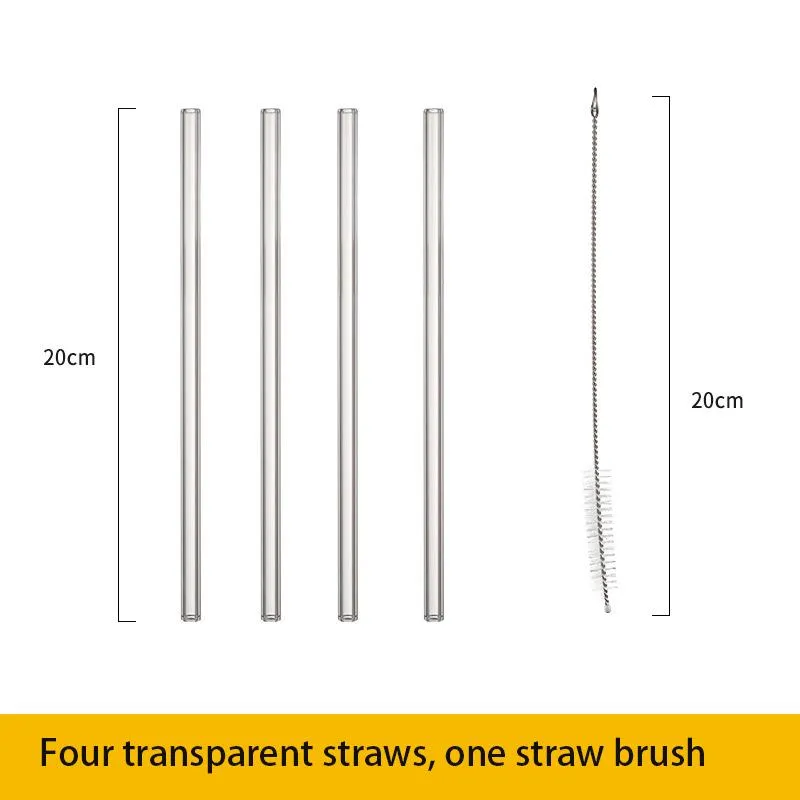 Drinking Straws Heat-Resistant And Environmentally Friendly Individually Packaged Elbow Glass Printing straight Tube Home Suitable Elbow